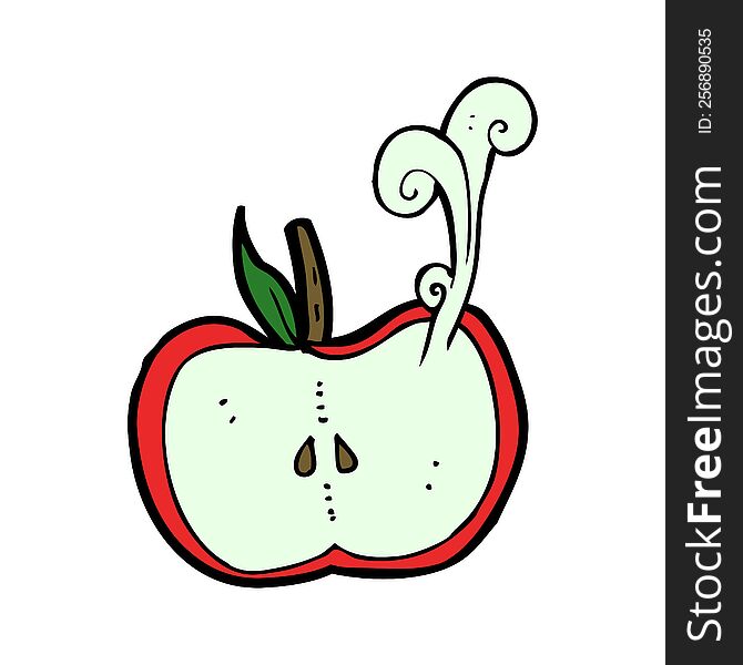 Cartoon Juicy Apple Half