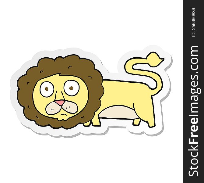 Sticker Of A Cartoon Lion