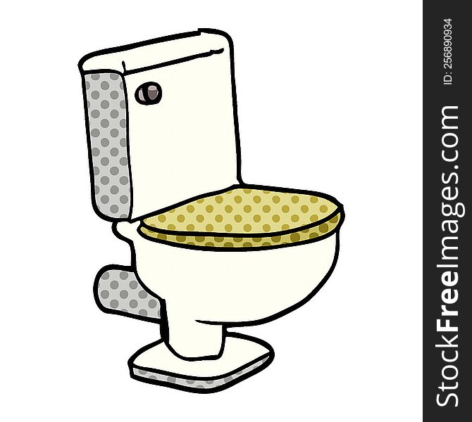 Cartoon Doodle Closed Toilet