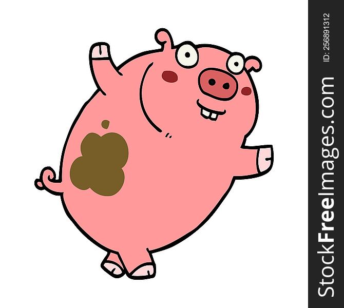 funny cartoon pig