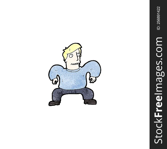 cartoon squatting man