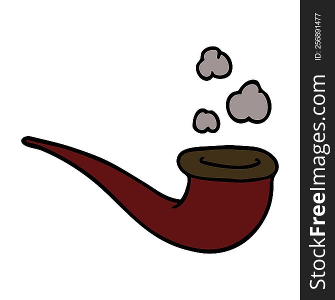 Cartoon Doodle Smoking Pipe