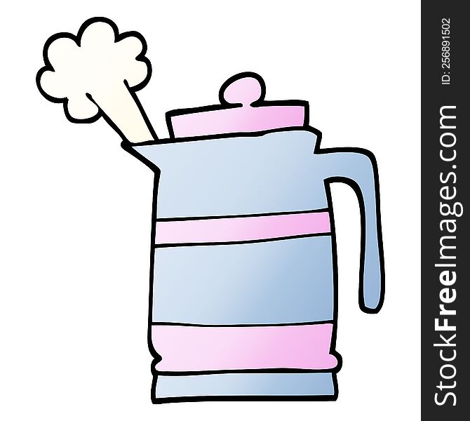 vector gradient illustration cartoon kettle