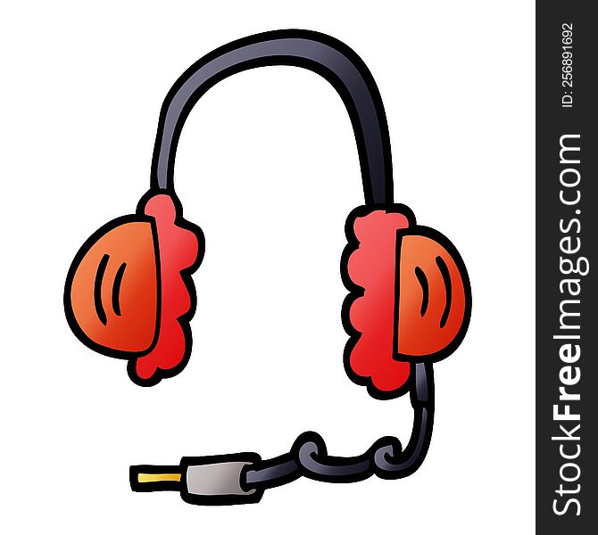 cartoon doodle ear phones