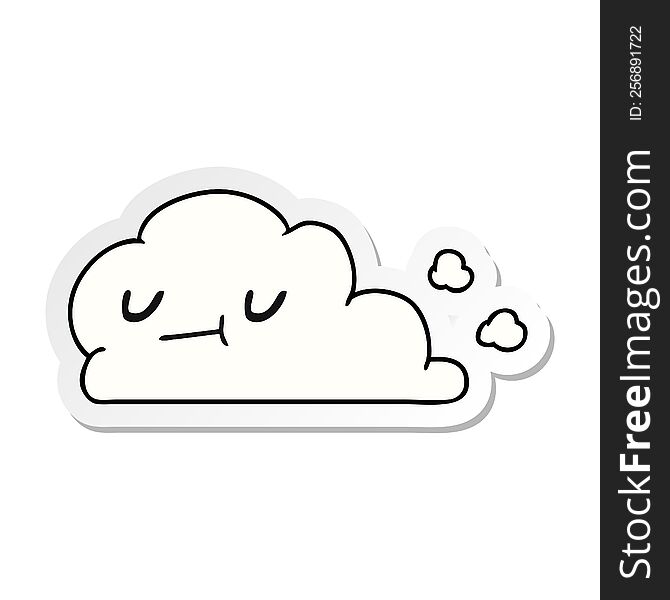 Sticker Cartoon Of Kawaii Happy Cloud