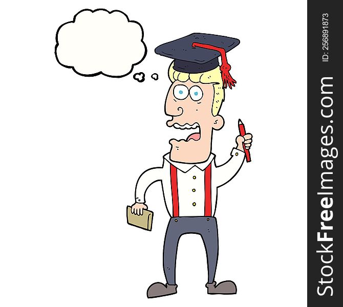 Thought Bubble Cartoon Stressed Student