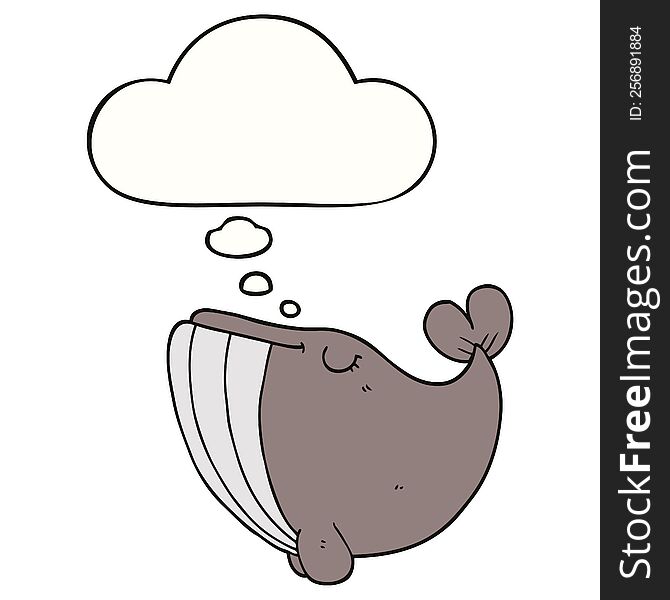 cartoon whale with thought bubble. cartoon whale with thought bubble