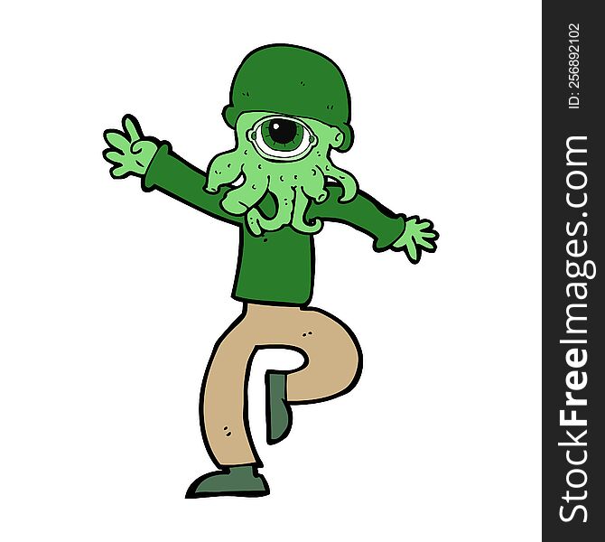 Cartoon Alien Monster Man