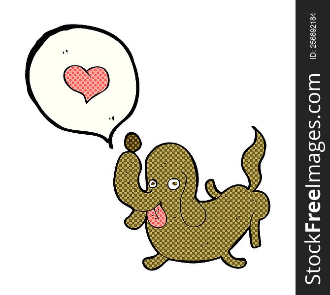 cartoon dog with love heart