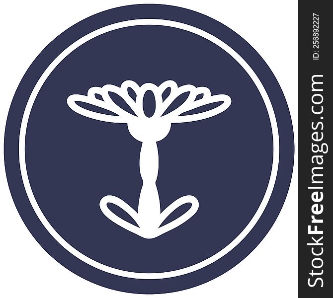 blooming flower circular icon symbol