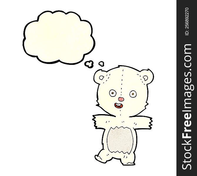 Cartoon Cute Polar Bear Cub With Thought Bubble