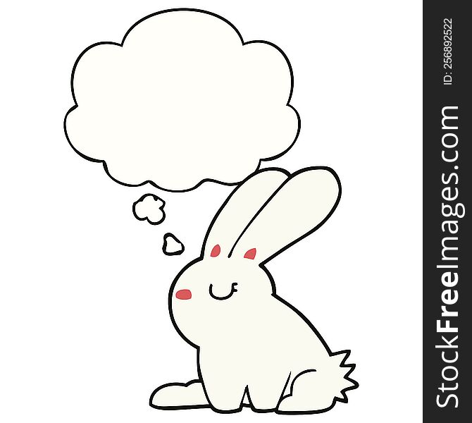 Cartoon Rabbit And Thought Bubble