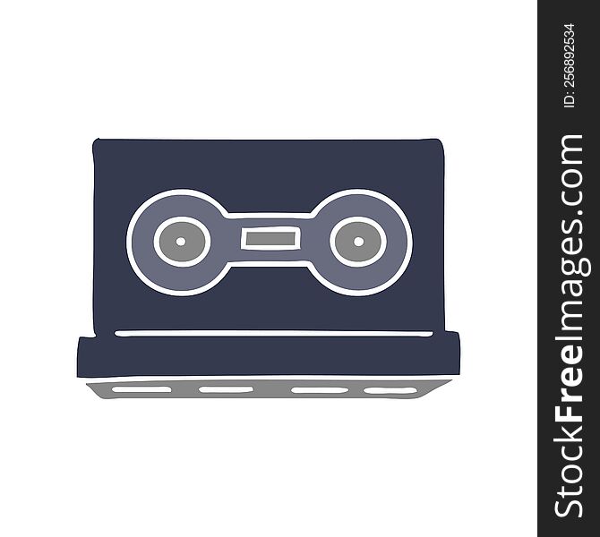 hand drawn cartoon doodle of a retro cassette tape