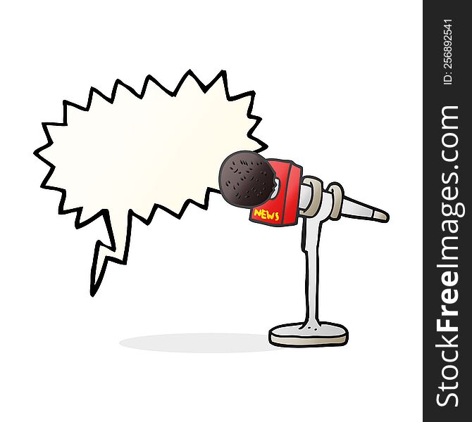 Speech Bubble Cartoon Microphone