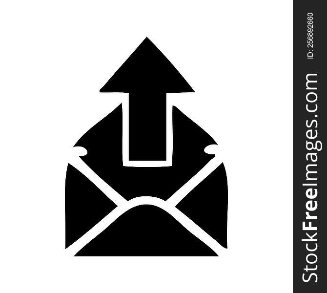 flat symbol of a email sign. flat symbol of a email sign