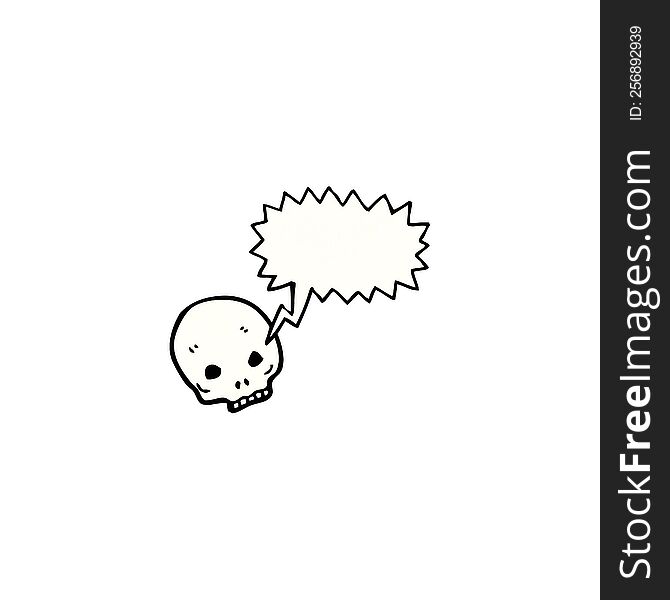 Spooky Skull Symbol With Speech Bubble