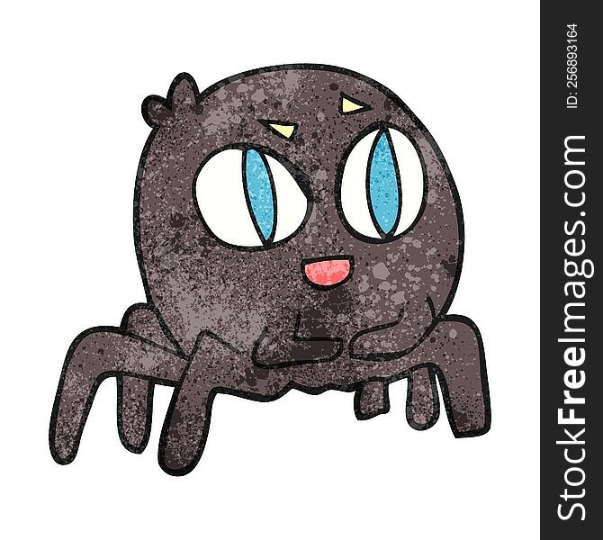 freehand textured cartoon spider