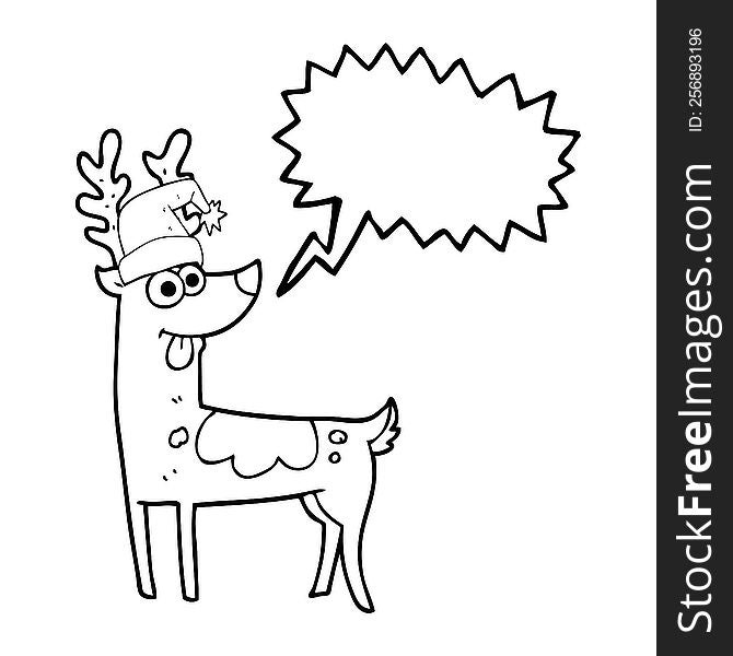 Speech Bubble Cartoon Crazy Reindeer