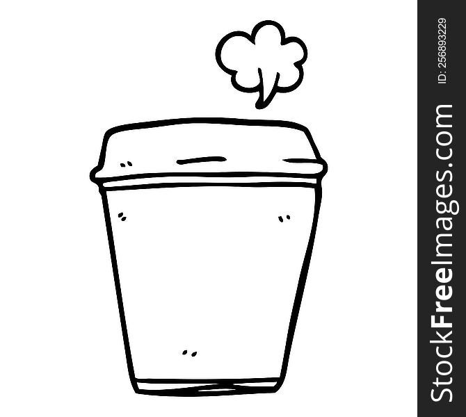 Line Drawing Cartoon Coffee Cup
