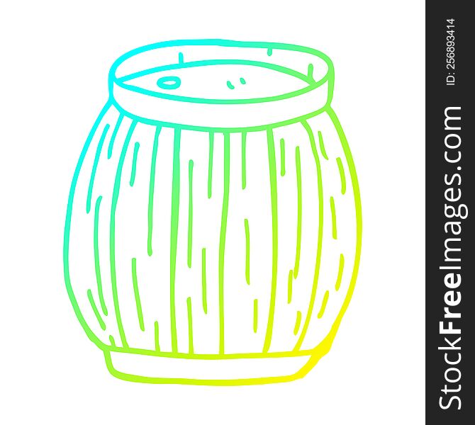 Cold Gradient Line Drawing Cartoon Beer Barrel