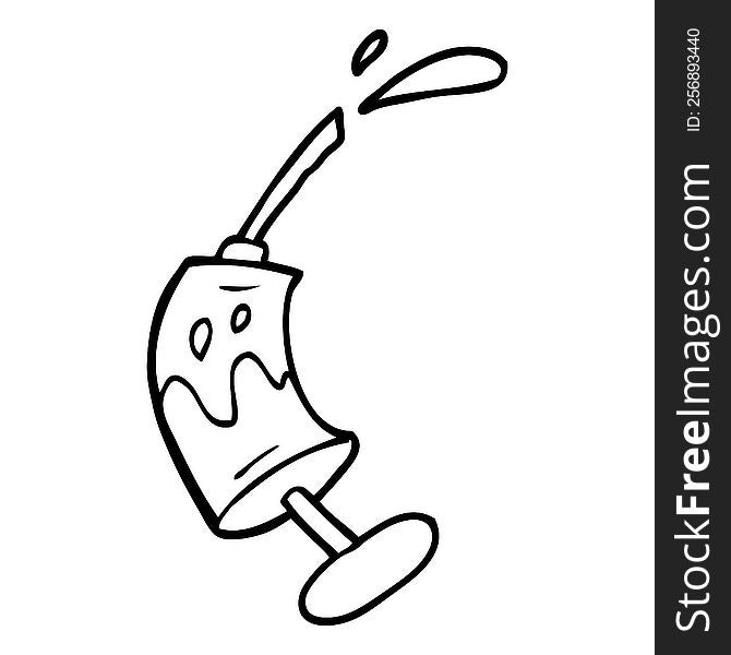 line drawing cartoon syringe of blood