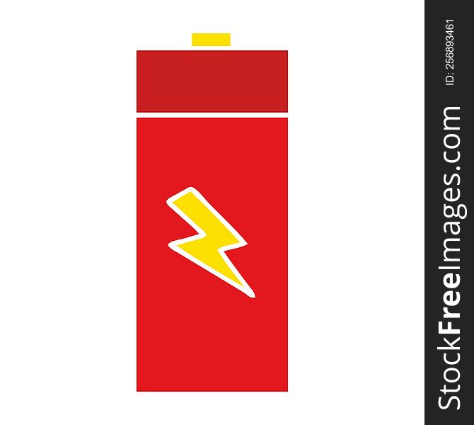 Flat Color Retro Cartoon Electrical Battery