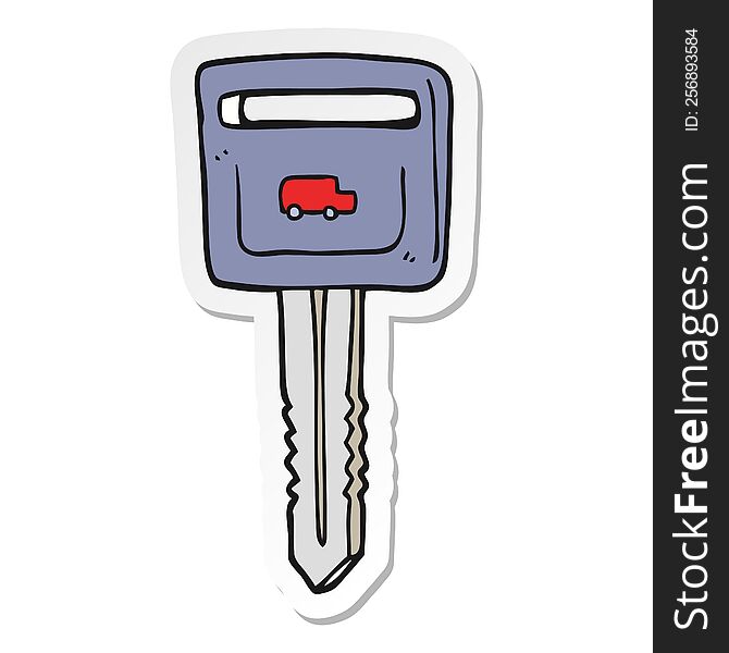 sticker of a cartoon car key
