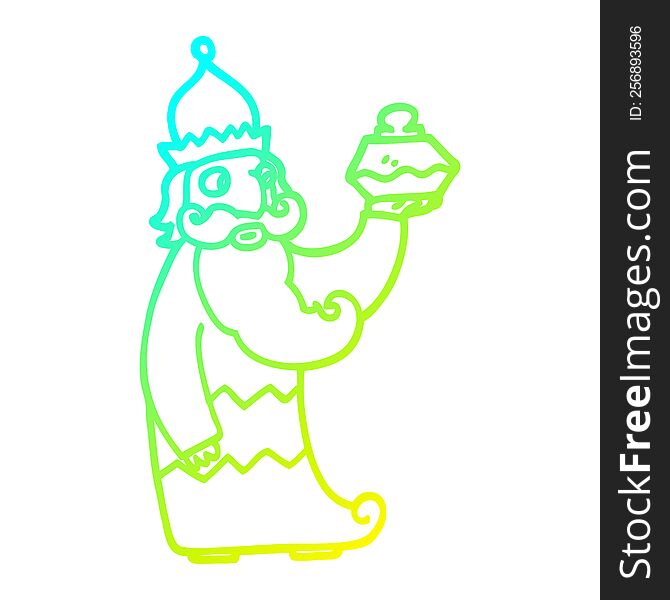 Cold Gradient Line Drawing One Of The Three Wise Men Cartoon