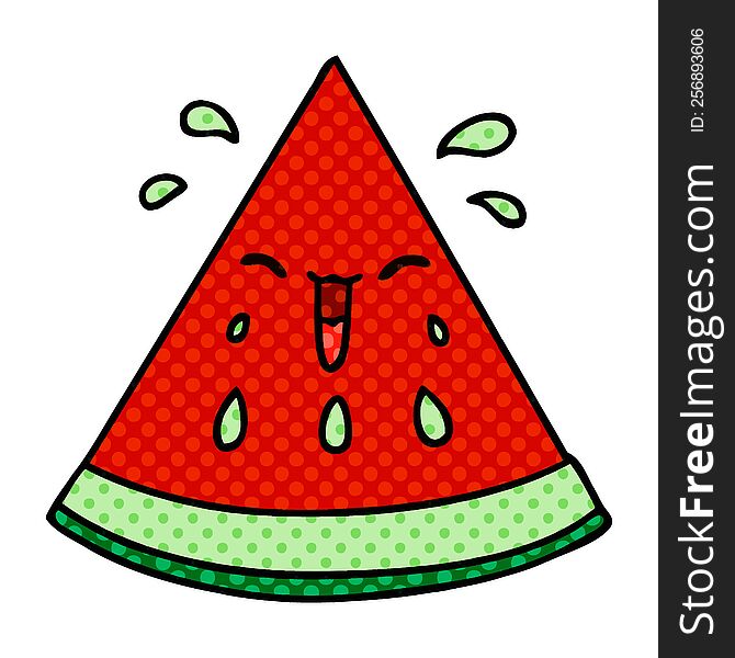 comic book style quirky cartoon watermelon. comic book style quirky cartoon watermelon