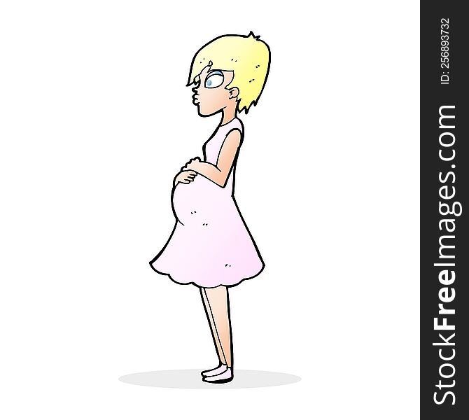 cartoon pregnant woman