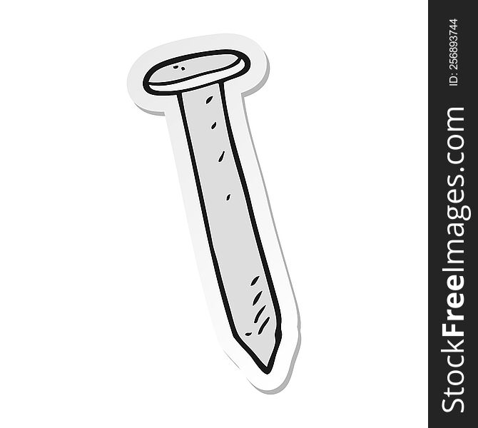 sticker of a cartoon nail
