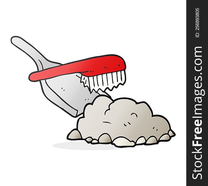Cartoon Dust Pan And Brush Sweeping