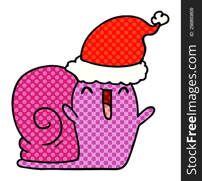 Christmas Cartoon Of Kawaii Snail