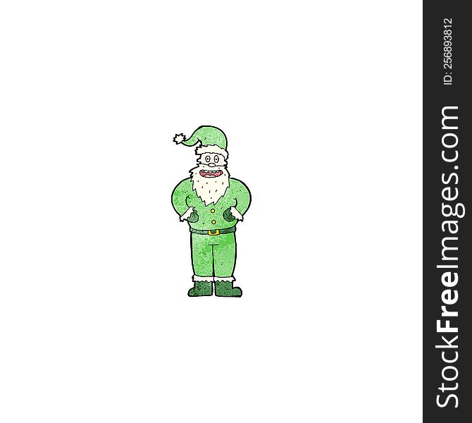 cartoon santa claus in green