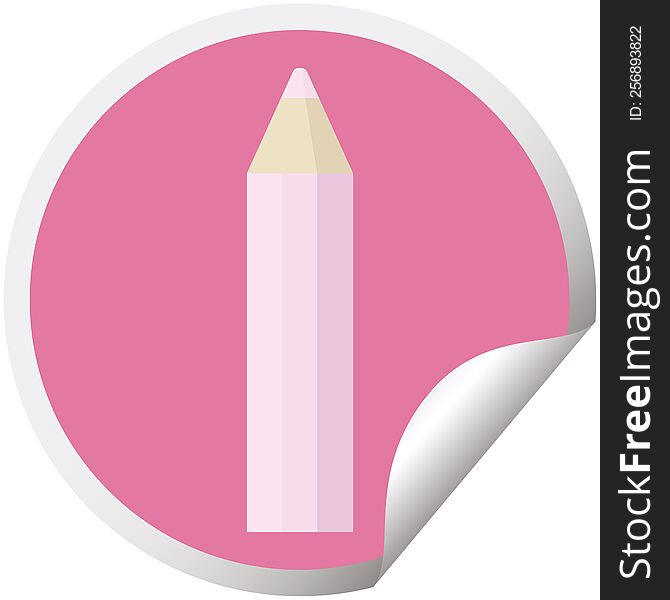 Pink Coloring Pencil Graphic Circular Sticker