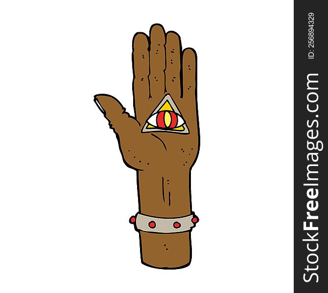 Cartoon Spooky Hand Symbol