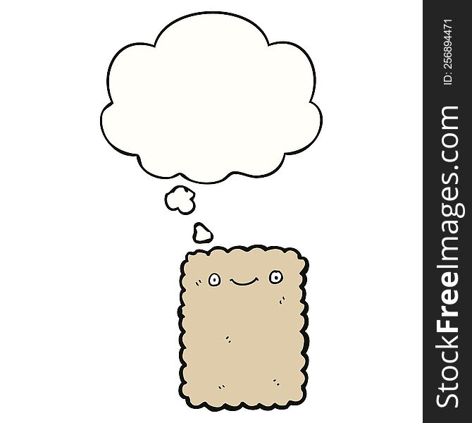 Cartoon Biscuit And Thought Bubble