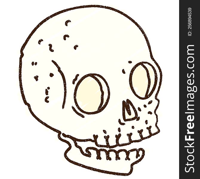 Spooky Skull Chalk Drawing