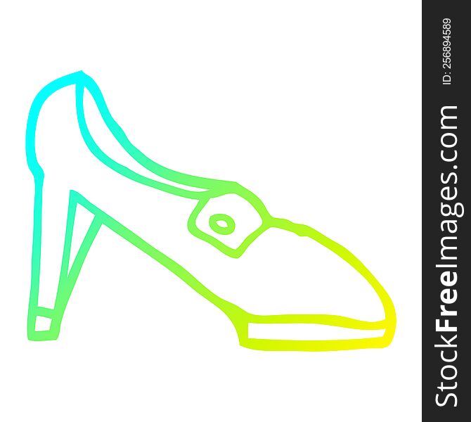 Cold Gradient Line Drawing Cartoon Shoe