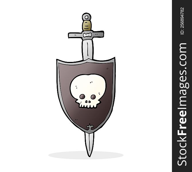 cartoon sword and shield