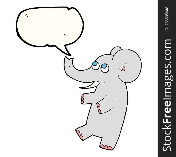 Speech Bubble Cartoon Cute Elephant