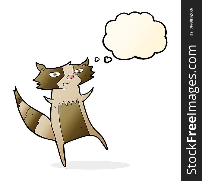 Cartoon Raccoon With Thought Bubble