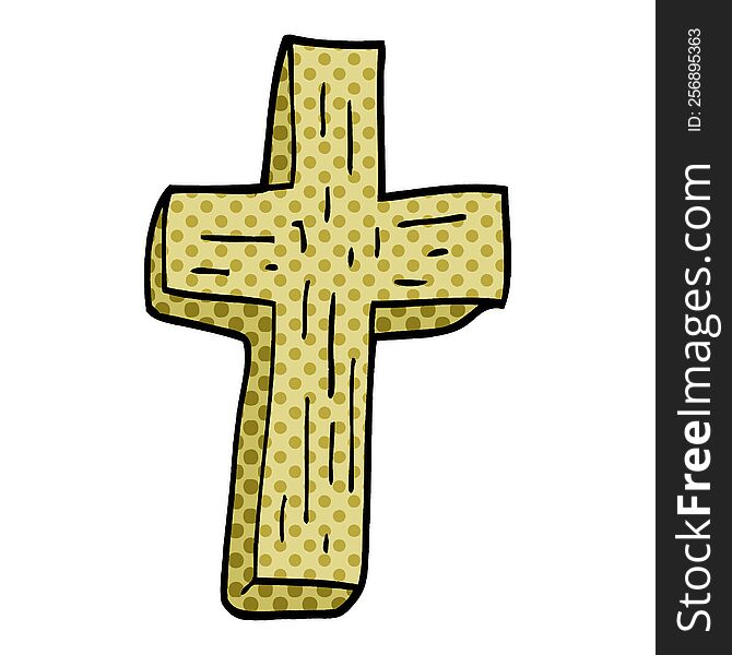 cartoon doodle wooden cross