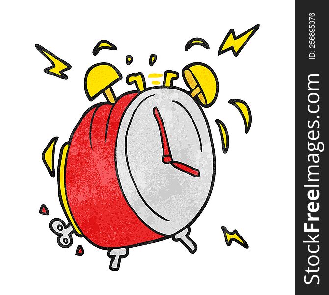 Textured Cartoon Ringing Alarm Clock