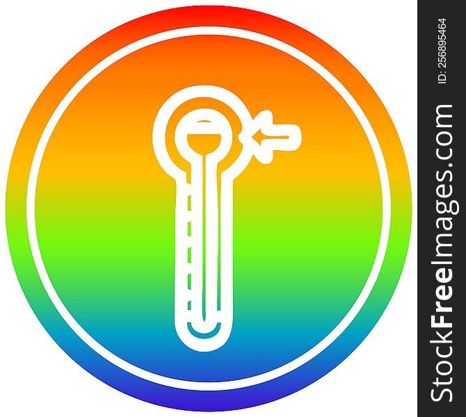 high temperature circular icon with rainbow gradient finish. high temperature circular icon with rainbow gradient finish