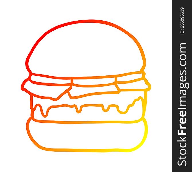 Warm Gradient Line Drawing Stacked Burger
