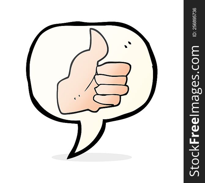 freehand drawn speech bubble cartoon thumbs up symbol