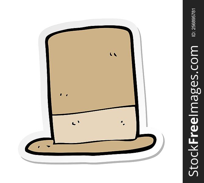 Sticker Of A Cartoon Old Hat