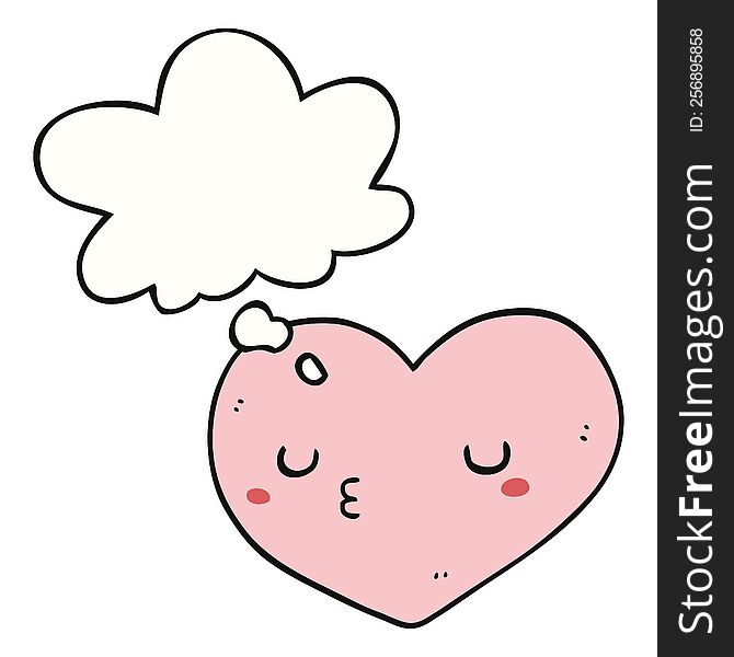 Cartoon Love Heart And Thought Bubble