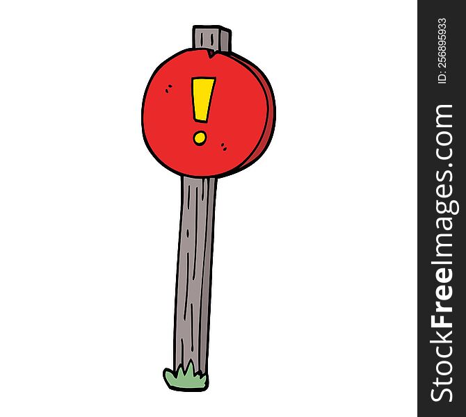 Cartoon Doodle Road Sign